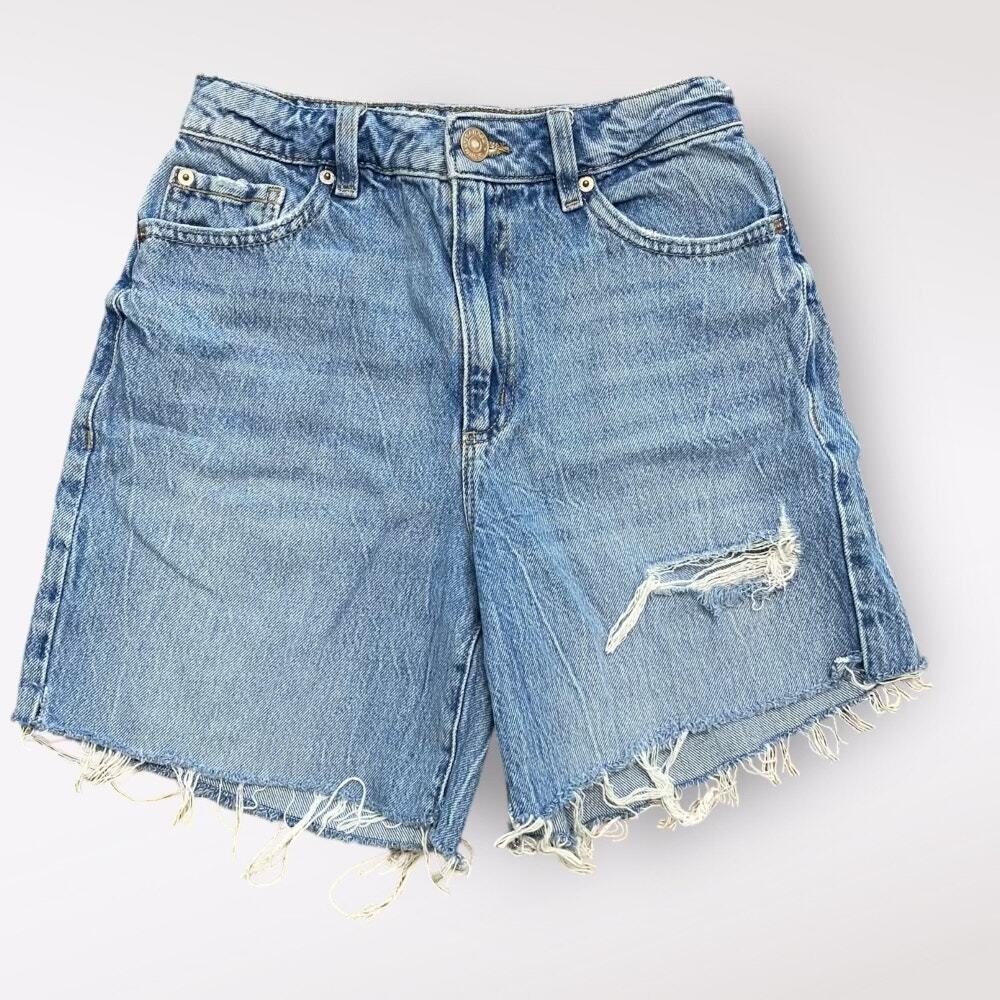 Garage Denim Wide Leg Distressed Shorts Womens‎ Size 3 Blue Streetwear